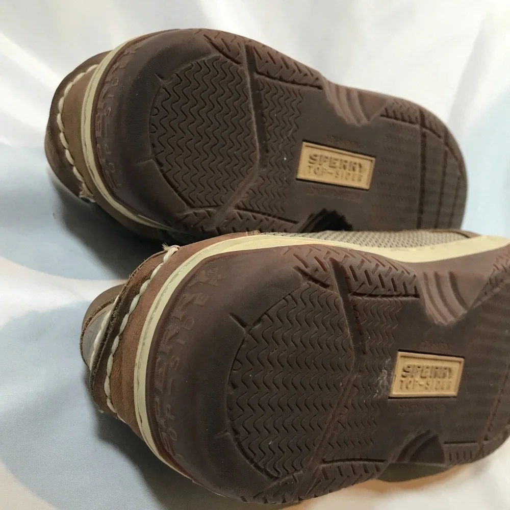 Sperry‎ Top-Sider Billfish Boat 3-Eye Tan/Beige Leather Lace Up Shoes Mens 9.5 M